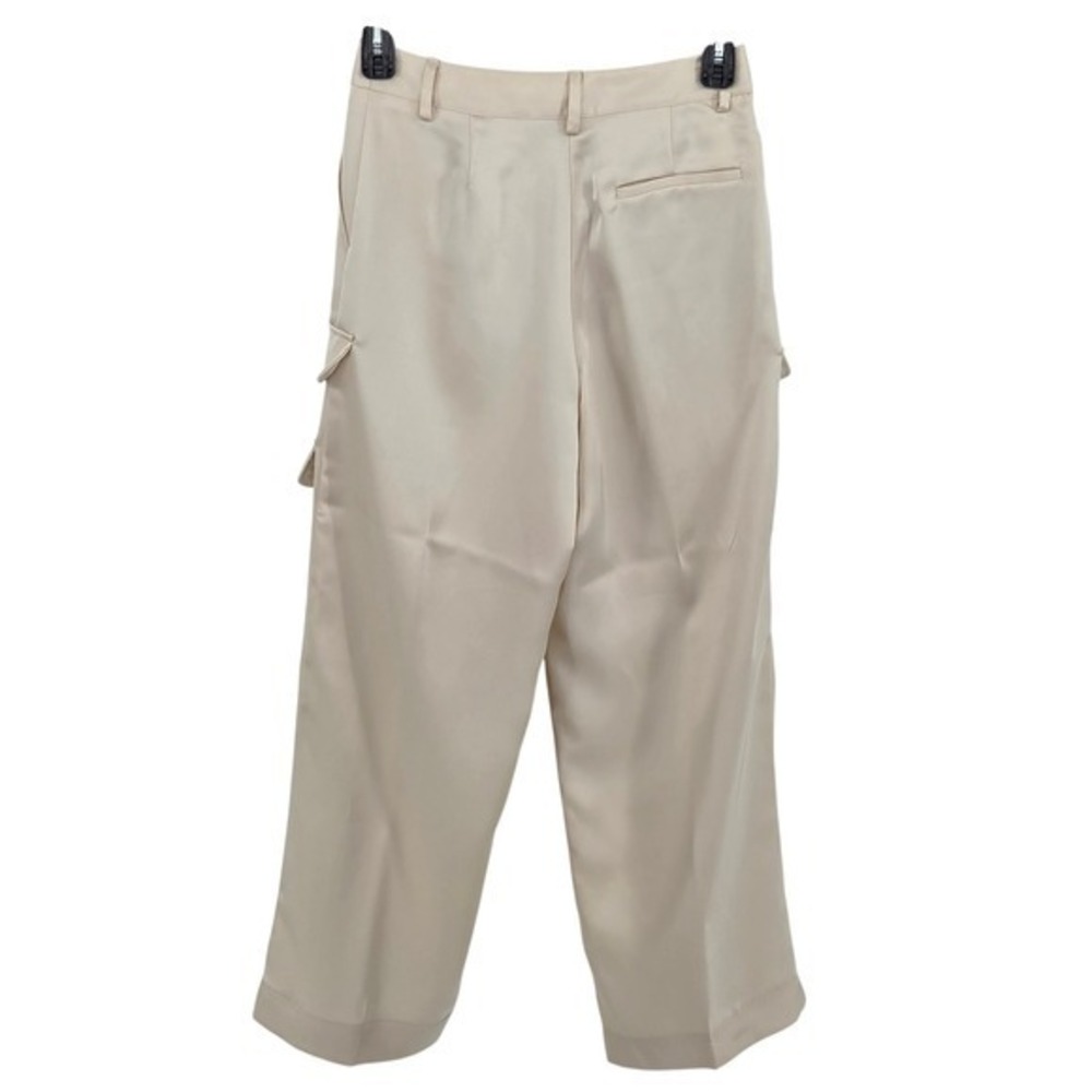 Noli Womens 6 Milan Cream Full Length Cargo Satin Pants Relaxed NY81510-CRM NWT - Picture 7 of 13